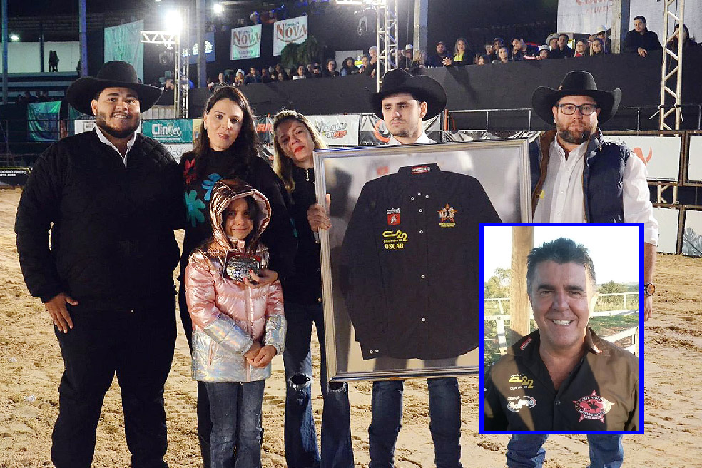 Filhas e netos de Oscar receberam camisa e fivela - foto Lucas Ribeiro