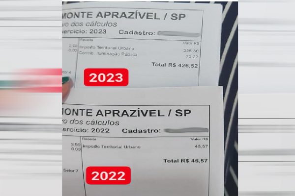 Moradora publicou carnês de 2022 e 2023 (reprodução rede social)